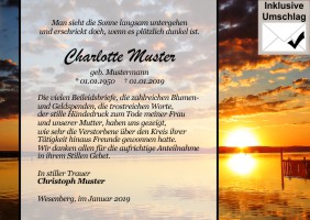 Persönliche Dankeskarten nach Todesfall. 