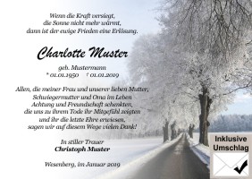 Persönliche Dankkarten nach Sterbefall. 