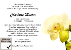 Persönliche Dankeskarten nach Todesfall. 
