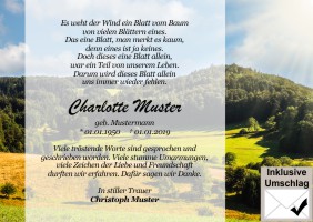Persönliche Dankeskarten nach Sterbefall. 