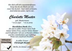 Danksagungen nach Sterbefall. 
