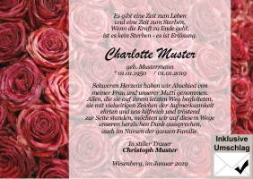 Persönliche Dankeskarten nach Trauerfall. 