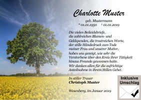 Persönliche Dankeskarten nach Trauer. 