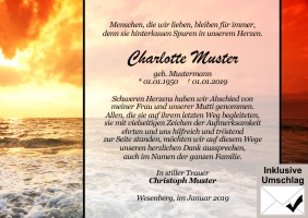 Persönliche Dankkarten nach Todesfall. 