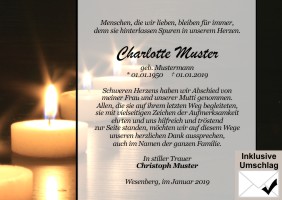 Persönliche Dankkarten nach Beerdigung. 