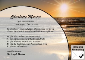 Trauerdanksagungskarten. 