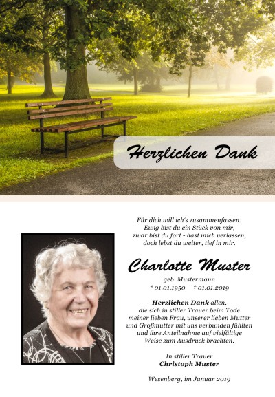 Persönliche Danksagung Todesfall selber erstellen