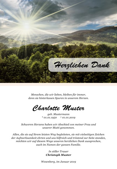 Persönliche Danksagung Todesfall selber erstellen