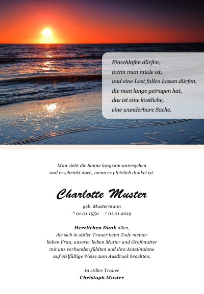 Persönliche Danksagung Todesfall selber erstellen
