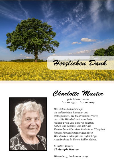 Persönliche Danksagung Todesfall selber erstellen