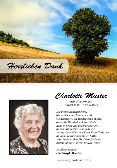 Persönliche Danksagung Todesfall selber erstellen