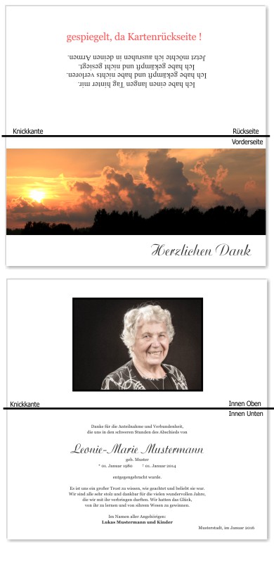 Beliebte Motive und Favoriten. Trauer Danksagung Karten bei Sterbefall, Todesfall, Beerdigung und Trauerfall