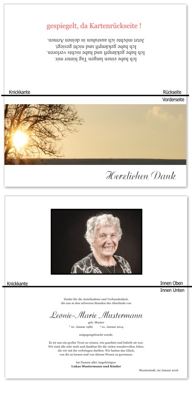 Beliebte Motive und Favoriten. Trauer Danksagung Karten bei Sterbefall, Todesfall, Beerdigung und Trauerfall