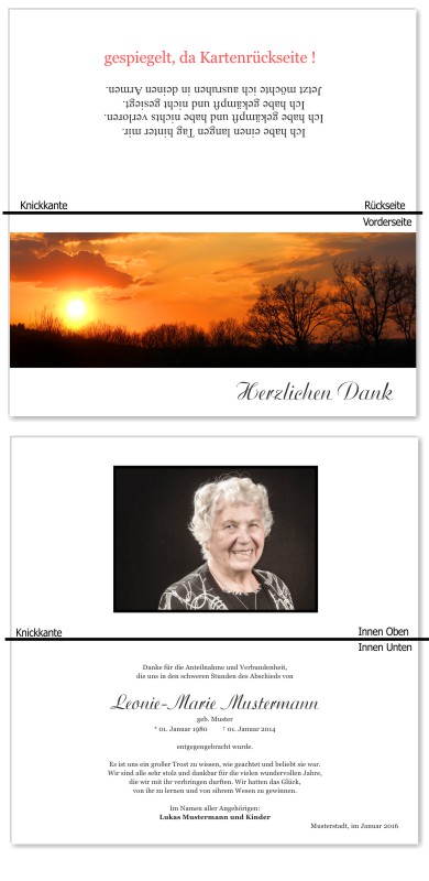Beliebte Motive und Favoriten. Trauer Danksagung Karten bei Sterbefall, Todesfall, Beerdigung und Trauerfall