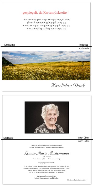 Beliebte Motive und Favoriten. Trauer Danksagung Karten bei Sterbefall, Todesfall, Beerdigung und Trauerfall