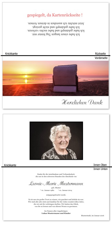 Himmel, Sonne, Wolken. Trauer Danksagung Karten bei Sterbefall, Todesfall, Beerdigung und Trauerfall