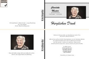 Persönliche Trauerdankeskarten nach Trauerfall, Beerdigung und Todesfall