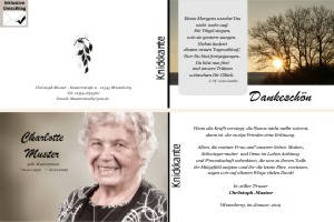 Unsere Favoriten. Persönliche Trauerdankeskarten nach Trauerfall, Beerdigung und Todesfall
