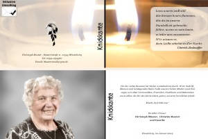 Kerzen, Kerzenschein, Kerzenlicht. Persönliche Trauerdankeskarten nach Trauerfall, Beerdigung und Todesfall