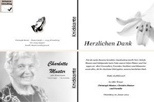 Lilie, Calla, Sonnenblume. Persönliche Trauerdankeskarten nach Trauerfall, Beerdigung und Todesfall