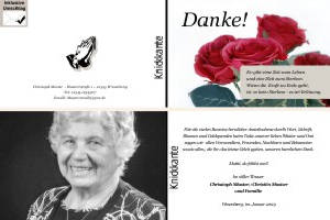 Rote Rosen. Persönliche Trauerdankeskarten nach Trauerfall, Beerdigung und Todesfall