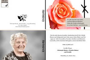 Rote Rosen. Persönliche Trauerdankeskarten nach Trauerfall, Beerdigung und Todesfall
