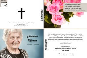 Rote Rosen. Persönliche Trauerdankeskarten nach Trauerfall, Beerdigung und Todesfall