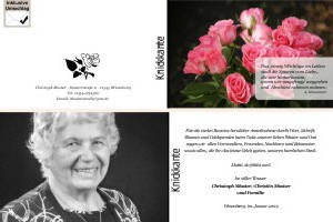 Rote Rosen. Persönliche Trauerdankeskarten nach Trauerfall, Beerdigung und Todesfall