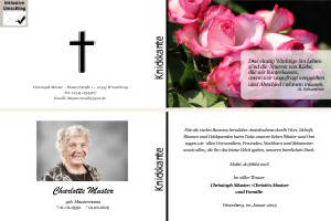 Rote Rosen. Persönliche Trauerdankeskarten nach Trauerfall, Beerdigung und Todesfall