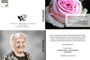 Rote Rosen. Persönliche Trauerdankeskarten nach Trauerfall, Beerdigung und Todesfall