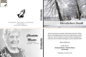Winter, Winterlandschaft, Schnee. Persönliche Trauerdankeskarten nach Trauerfall, Beerdigung und Todesfall